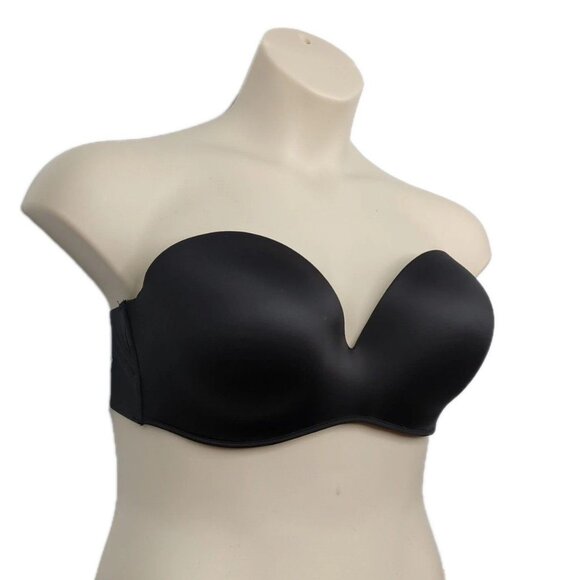 Lane Bryant Cacique Bra Multi Way Strapless Bare Solution 38DD Black - Picture 2 of 10
